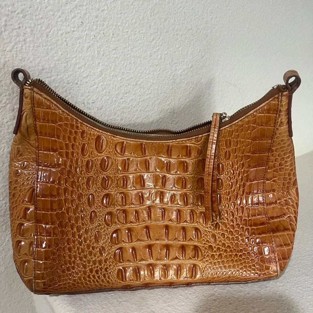 - Brahmin Toasted Almond‎ Vintage Alligator Handbag . No strap! NO HANDLE.